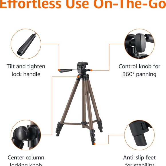 Amazon Basics 50-inch Lightweight Portable Camera Mount Tripod Stand with Bag - Picture 6 of 7